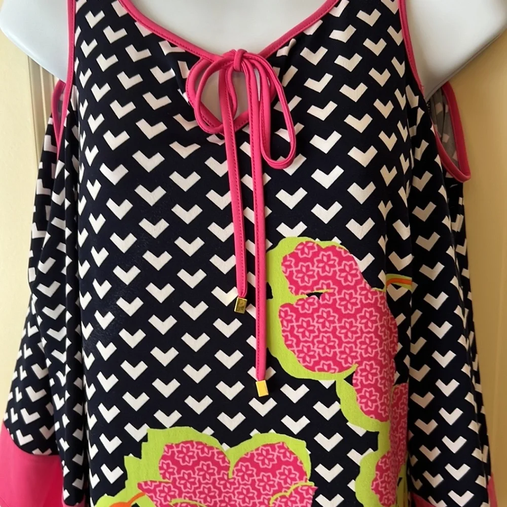 Kaari Blue Cold Shoulder Dress size Small - Picture 3 of 11